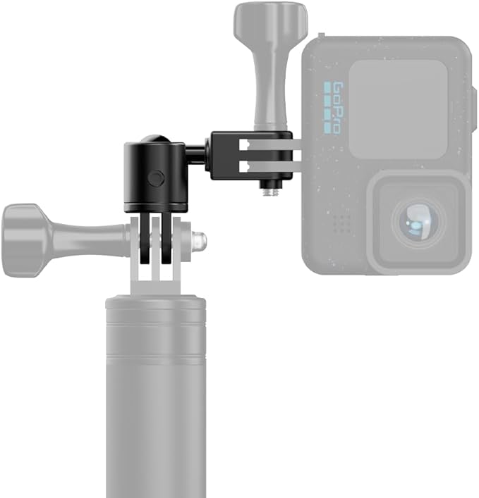 Aluminum 360 Degree Rotation Camera Swivel Mount, Vertical Metal Bracket Adapter Compatible with GoPro Hero 13/12/11/10, DJI Action 6/5 Pro/4, Sony and Other Action Cameras (Adjustable Adapter Mount)