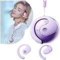 Earphone Wireless Bluetooth, OWS Hanging Bluetooth 5.4 Earphones, Open Ear Headset Ball - Portable and Comfortable, HiFi Stereo Sound Headphones Noise Cancelling Running Sport (Purple)