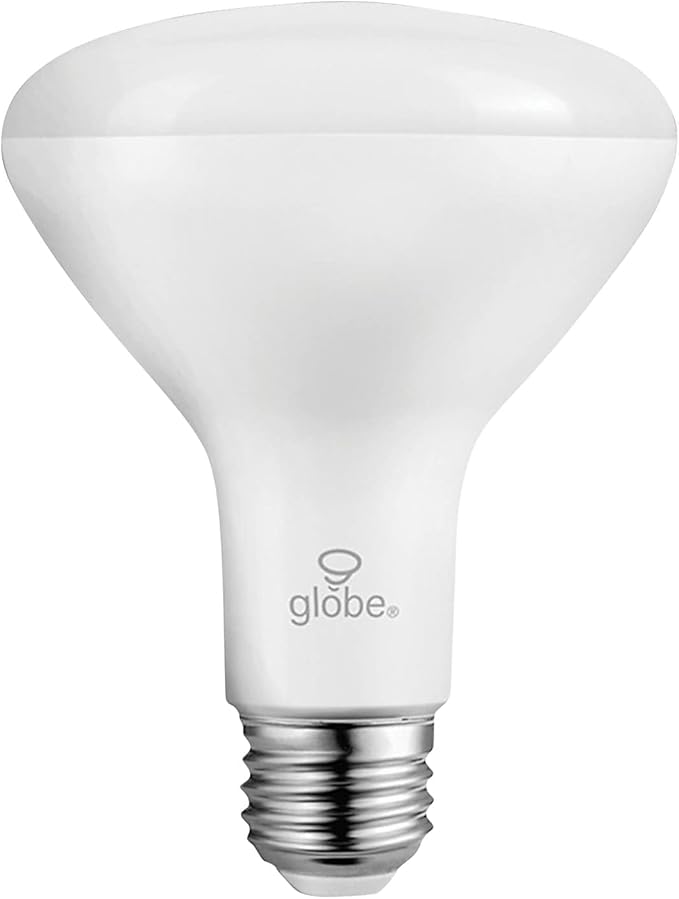 Globe Electric Wi-Fi Smart 10 Watt (65W Equivalent) Multicolor Changing RGB Tunable White Frosted LED Light Bulb, No Hub Required, Voice Activated, 2000K - 5000K, BR30 Shape, E26 Base,50035