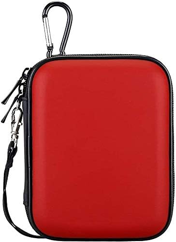 Lacdo Hard Drive Carrying Case for Western Digital WD Elements/WD My Passport/My Passport Ultra Portable External Hard Drive HDD 1TB 2TB 4TB 5TB 6TB USB 3.0 Protective Storage Travel Bag, Red