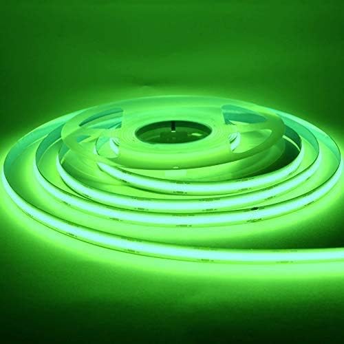 16.4FT/5M COB Flexible LED Strip Light DC12V/24V 528leds/m Bendable Tape (12V, Green)