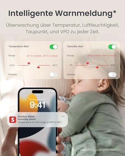 SwitchBot Bluetooth Temperature and Humidity Monitor Meter Pro Bundles with IP65 Outdoor Thermometer