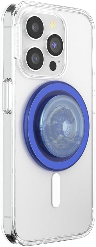 PopSockets Phone Grip for MagSafe, Magnetic Holder, Phone Stand, Blue - Translucent Ocean