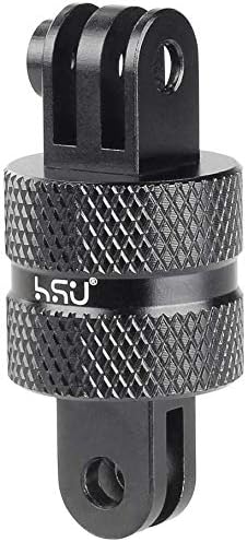 HSU Aluminum 360 Degree Rotation Camera Mount, Vertical Metal Swivel Tripod Adapter Compatible with GoPro Hero 13/12/11/10/9/8/7/6/5 Session AKASO Campark DJI and Other Action Cameras