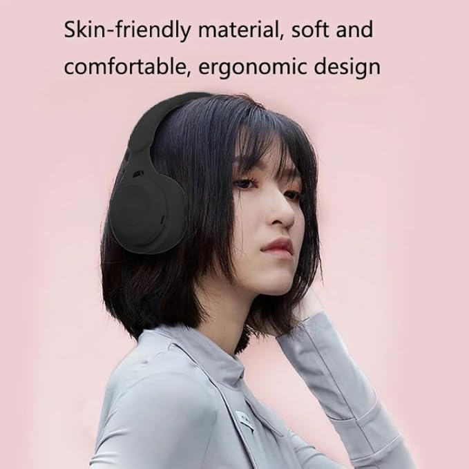 Upgraded Hybrid Noise Cancelling Bluetooth Headphones Over Ear Wireless Bluetooth with Mic Soft-Earpads HiFi Stereo Foldable Lightweight Headset Deep Bass for Home Office Cellphone PC Pink