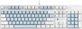 Qisan 104 Mechanical Keyboard for Gaming | Large Size USB White Backlit Gaming Keyboard Wired | US Layout Blue Switches Hot Swappable Mechanical Clicky Keyboards Compatible with PC & Laptop