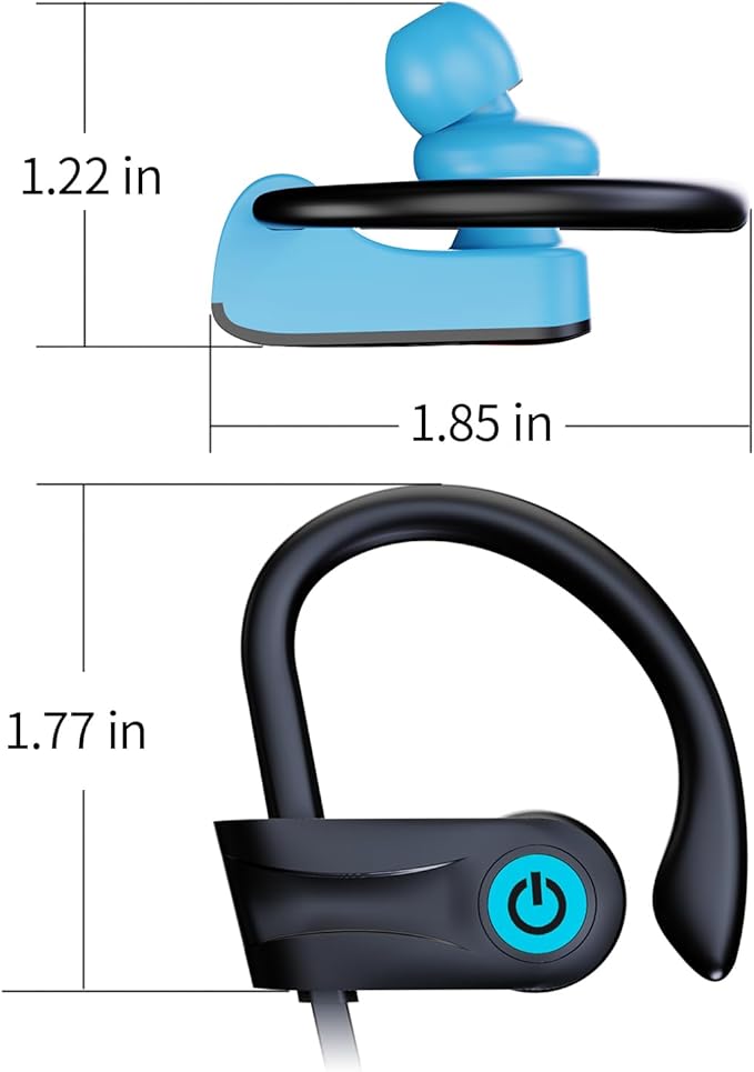 Boean Bluetooth Headphones, Bluetooth 5.3 Wireless Headphones with 16 Hours Playtime, Stereo Bass IPX7 Waterproof Over Ear Earphones AI Music Generation for Workout and Sports Running