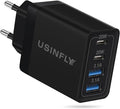 European Travel Plug Adapter, 4-Port 40W International Power Plug Adapter, US to Europe USB C Fast Charger Travel Essentials to Italy Spain France Portugal Iceland Germany, Europe Type C Charger Block