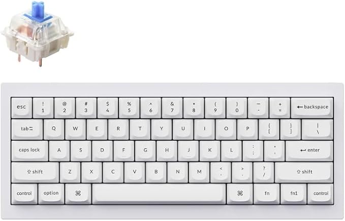 Keychron Q4 Wired Custom Mechanical Keyboard, QMK/VIA Programmable Macro, Full Aluminum, Hot-Swappable Gateron G Pro Blue Switch, 60% Layout Double Gasket Compatible with Mac and Windows - White