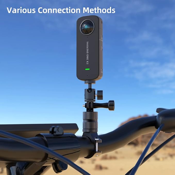 Aluminum 360 Degree Rotation Camera Mount, 1/4 Screw Adjustable Adapter Mount, Compatible with GoPro Hero 12/11/10/9/8/7, DJI, Sony, Xiaomi yi and Other Action Cameras