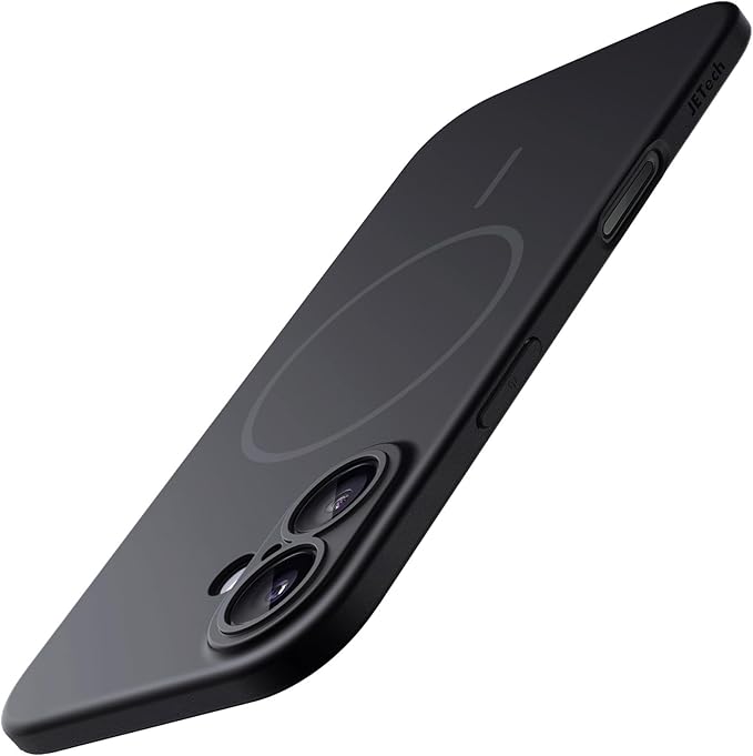 JETech Magnetic Slim Case for iPhone 17 6.3-Inch, Compatible with MagSafe, Ultra-Thin Lightweight Minimalist Phone Cover with Matte Finish and Full Camera Lens Protection (Black)