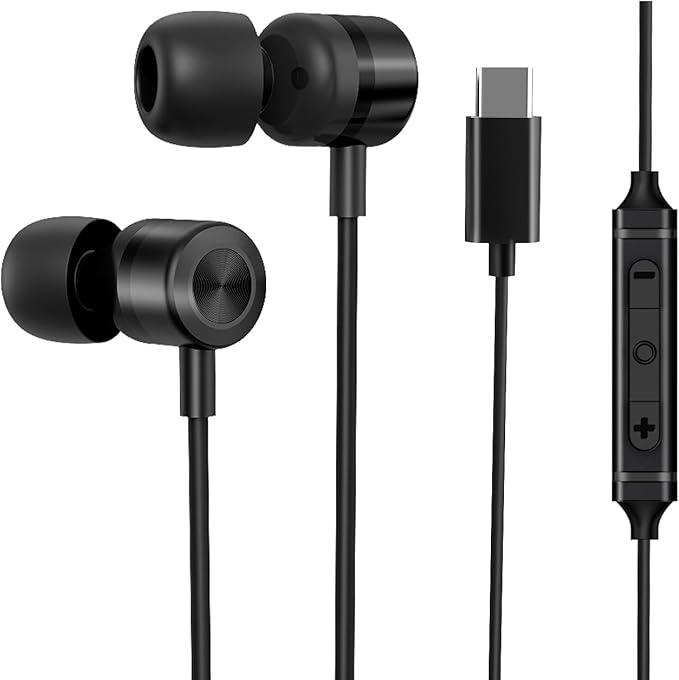 MORMOQUE EP-06 USB Type C Earbuds in-Ear Wired Earphones,Built-in HD Microphone Magnetic Headphones, Clear Sound Quality bass Noise Cancelling Ear Buds
