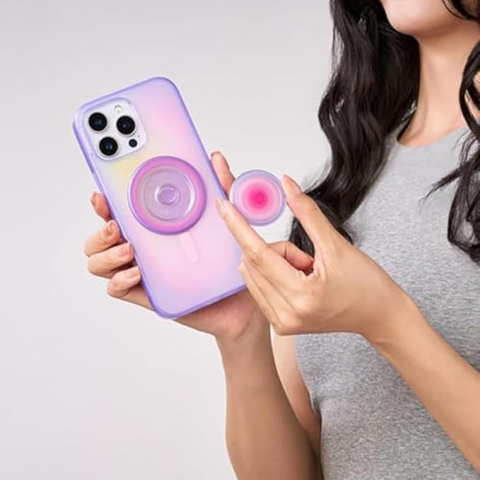 PopSockets Phone Grip for MagSafe, Magnetic Holder, Phone Stand, Cute Pink - Aura