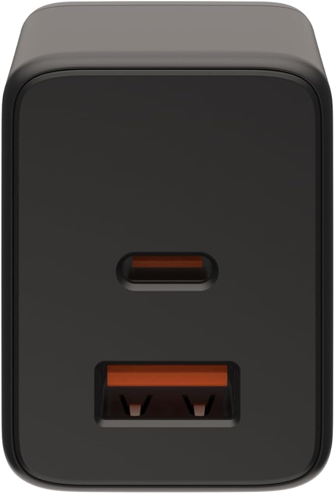 URBAN ARMOR GEAR UAG SRG 30W GaN 2-Port Wall Charger - USB USB-C Dual Port Foldable Compact Travel PD Quick Charging Power Adapter for Smartphone & Tablet, Black