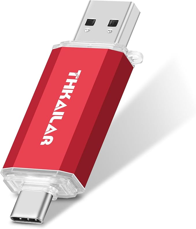 THKAILAR 2TB USB C Flash Drive, 120MB/s High Speed Thumb Drive, Dual Connector USB 3.0 & Type C Memory Stick Compatible with iPhone 16/15/Plus/Pro Max,MacBook,iPad, Android,PC
