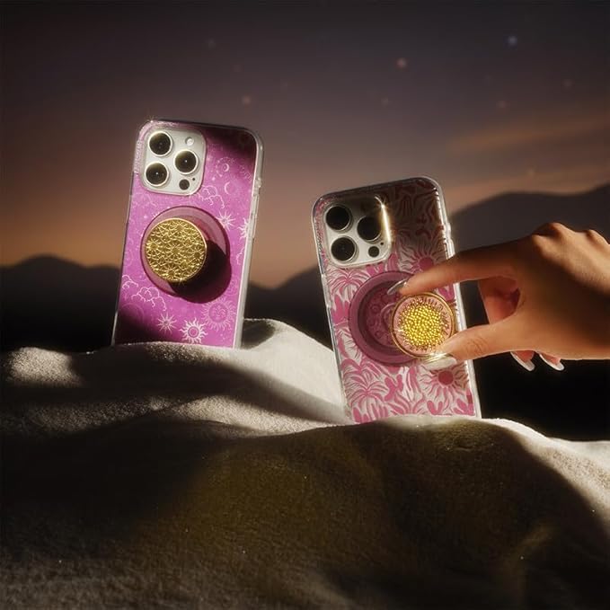 PopSockets Phone Grip for MagSafe, Magnetic Holder, Phone Stand, Enamel - Enamel Sun Fire