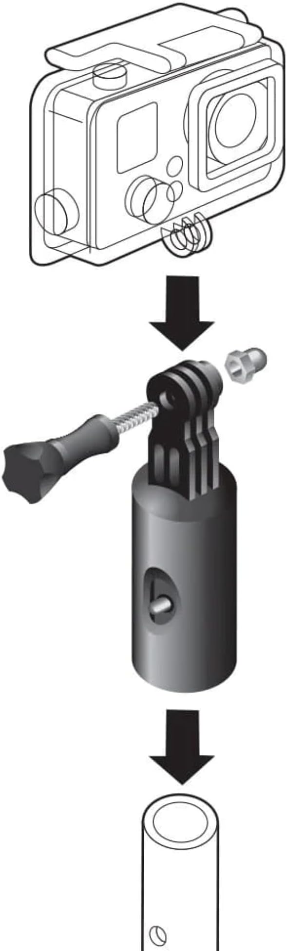 Shurhold Camera Adapter Handle Mount - Transform Handle into Versatile Action Camera Rig for Epic Adventure Shots