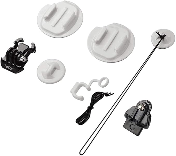 HSU Surf Mounts and Accessories for Ski, Snorkeling, Surfing, Wakeboarding Fitting GoPro Hero 13,12,11,10,9,8,7,6,5 Black, Silver, AKASO Campark, and Other Action Cameras (Surfing Kit)