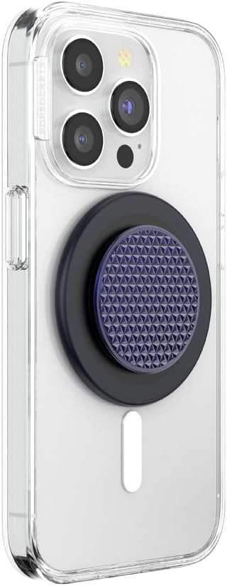 PopSockets Phone Grip for MagSafe, Magnetic Holder, Phone Stand - Alum Triangle Knurled French Navy