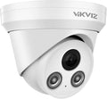 4K PoE Camera Outdoor, 8MP POE Turret Dome Camera with Human/Vehicle Detection, Built-in Mic, 2.8mm 108° Wide-Angle Lens, 98ft IR Night Vision, IP67, Blue Iris for Home Security,NDAA Compliant