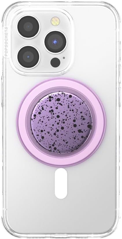 PopSockets Phone Grip for MagSafe, Magnetic Holder, Phone Stand, Enamel - Sugar Plum Speckle