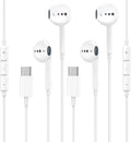 USB C Headphones for iPhone 17 16,2 Pack Type C Wired Earbuds with Microphone & HiFi Stereo Remote Noise Cancelling Earphones for iPhone 17/17 Pro Max/17 Air/ 15/15Pro/16/16 Pro Max,iPad,Galaxy S23