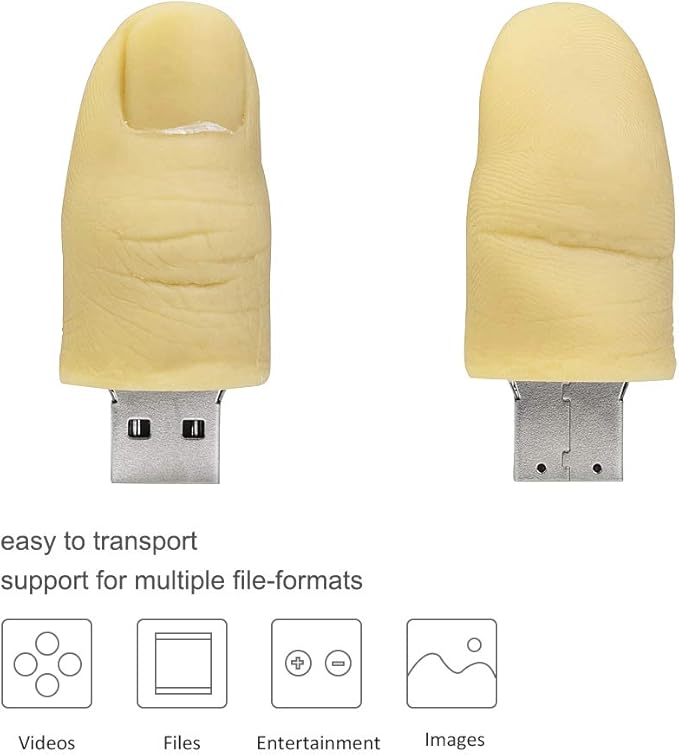 Cute USB Flash Drive Character Thumb Drive for Kids Students Gift Pendrive (16GB, Thumb Shape)