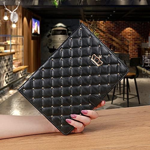 Changjia for iPad Pro 12.9 Inch Case 6th/5th/4th/3rd Generation (2022/2021/2020/2018),Crown Diamond Bling Cute PU Leather Smart Auto Sleep/Wake Stand Shockproof Protective Case for iPad 12.9Inch,Black