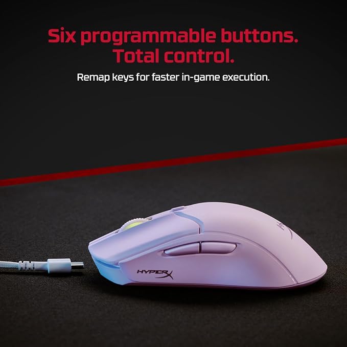 HyperX Pulsefire Haste 2 – Wireless Gaming Mouse- Ultra Lightweight, 61g, 100 Hour Battery Life, Dual Wireless Connectivity, Precision Sensor - White