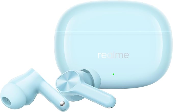 realme Buds T200x True Wireless Earbuds with 12.4mm Dynamic Bass Drivers, 25 dB ANC, Quad Mic, 45ms Latency, Upto 48 Hrs Playback, Fast Charge, IP55 Rated, BT 5.4 - (Blue)