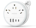 NTONPOWER Travel Power Strip, Travel Essentials, Cruise Essentials 2026 3 Outlets 4 USB Ports(2 USB C), 4FT Wrapped Around Extension Cord for Travel Cruise Ship Beach Vacation Essentials White