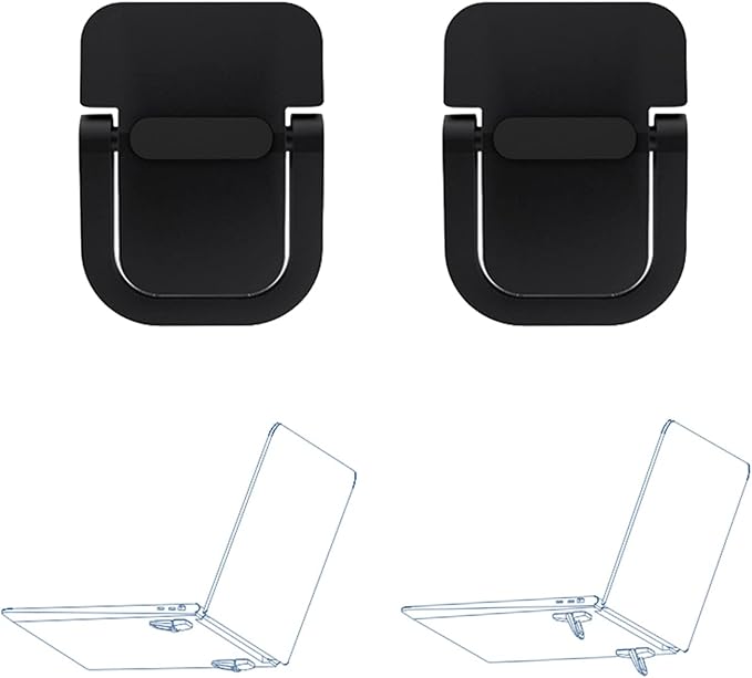 2pcs Keyboard Stands, Mini Laptop Stand for Desk, Portable Laptop Stand Compatible with MacBook Air Pro, Dell XPS, Lenovo, HP More. (Black)