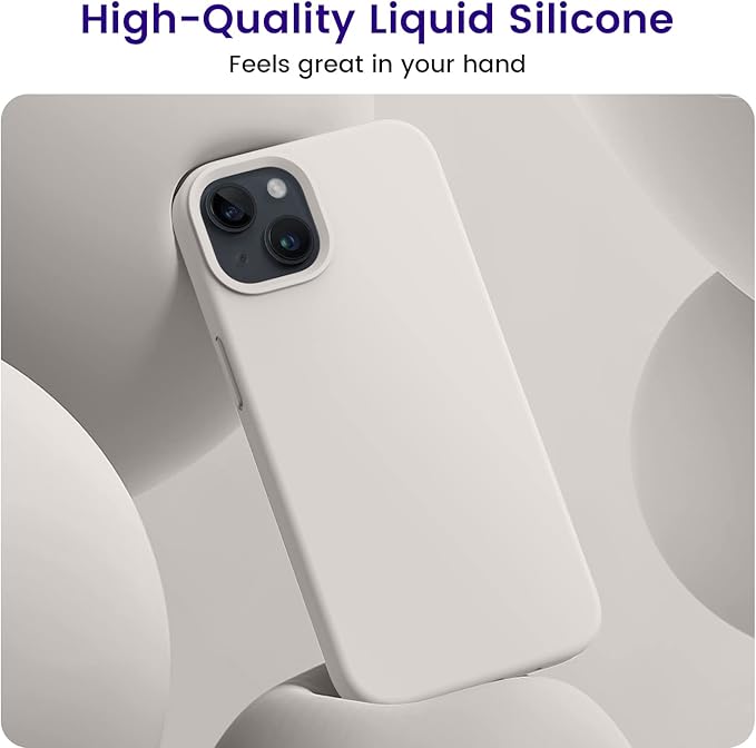 OTOFLY Designed for iPhone 13 Case, Silicone Shockproof Slim Thin Phone Case for iPhone 13 6.1 inch Stone
