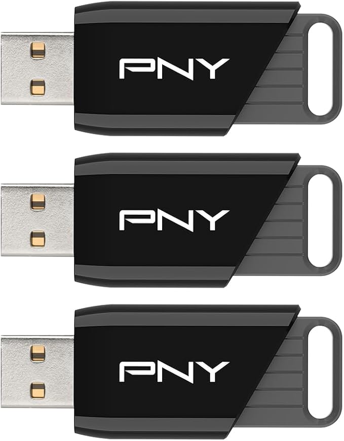 PNY 128GB Attaché X USB 3.2 Gen 1 Flash Drive, Advanced Performance Up to 130MB/s Read, Everyday Data Store & Transfer, Reliable Portable Storage, Durable, Type-A, Computers, Laptops, Desktops, 3-Pack