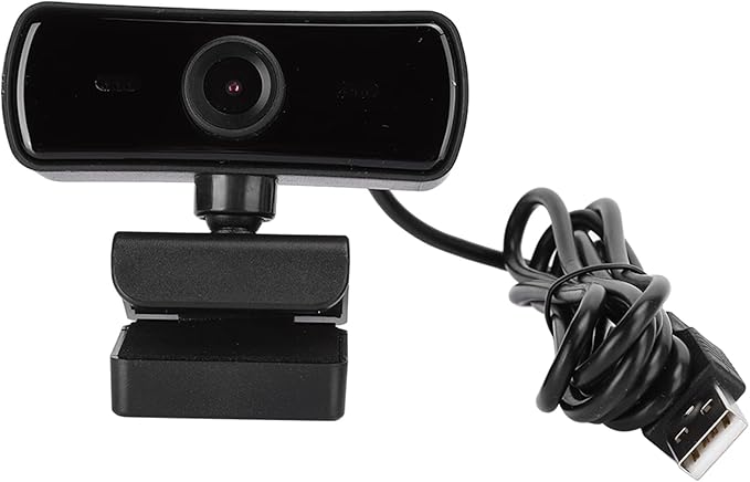 ASHATA 4K Webcam, 2K Video, 2560 x 1440 Resolution, Built-in Microphone, Auto Focus, Plug and Play, Black