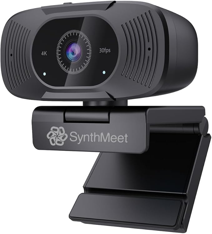 4K Webcam for PC, 1080P@60FPS, 4K Camera with Noise-reducing Microphone, 92°FOV, 8MP USB Webcam Plug and Play, Privacy Cover, Works Perfect for Meeting Platform Zoom/Teams/Skype/Google Meet
