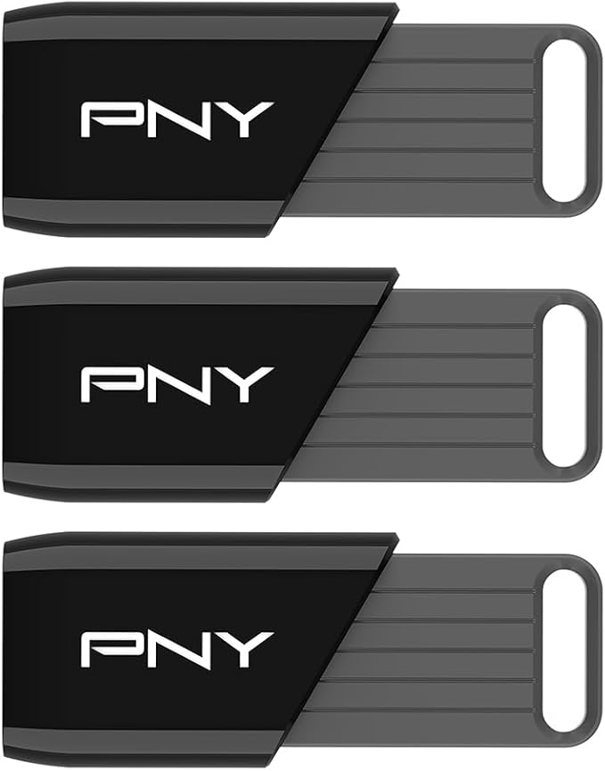 PNY 128GB Attaché X USB 3.2 Gen 1 Flash Drive, Advanced Performance Up to 130MB/s Read, Everyday Data Store & Transfer, Reliable Portable Storage, Durable, Type-A, Computers, Laptops, Desktops, 3-Pack