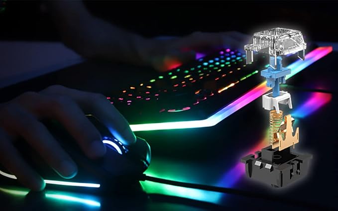 i-rocks K71M RGB Mechanical Gaming Keyboard with Media Control Knob, Switches (Brown), 107 Keys w/Full NKRO, PBT Keycaps, Multimedia Hotkeys, Detachable USB-C Cable and Onboard Storage, Black