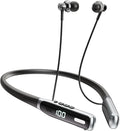 Wireless Neckband Earbuds, Neckband Bluetooth Headphones with Built-in Microphone, Bluetooth Headset Magnetic Earphones, Deep Bass, Bluetooth 5.4, 80H Playtime (Black)
