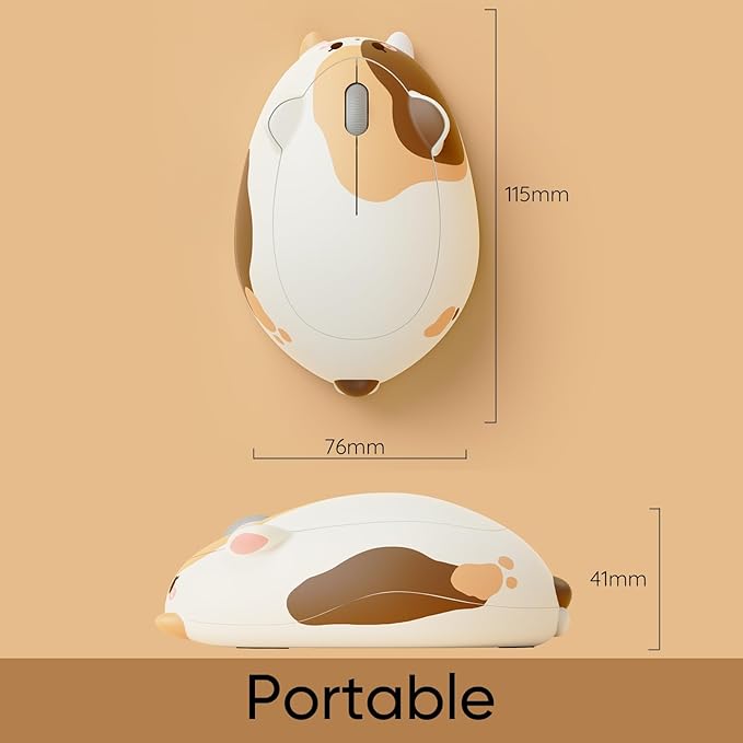Akko Cat Theme Wireless Gaming Mouse Calico Cat, Tri-Mode Mouse BT3.0/BT5.0/2.4G, Cute Optical Cordless Cartoon Mice for Computer/Laptop/Desktop/PC, Compatible with Mac/Win