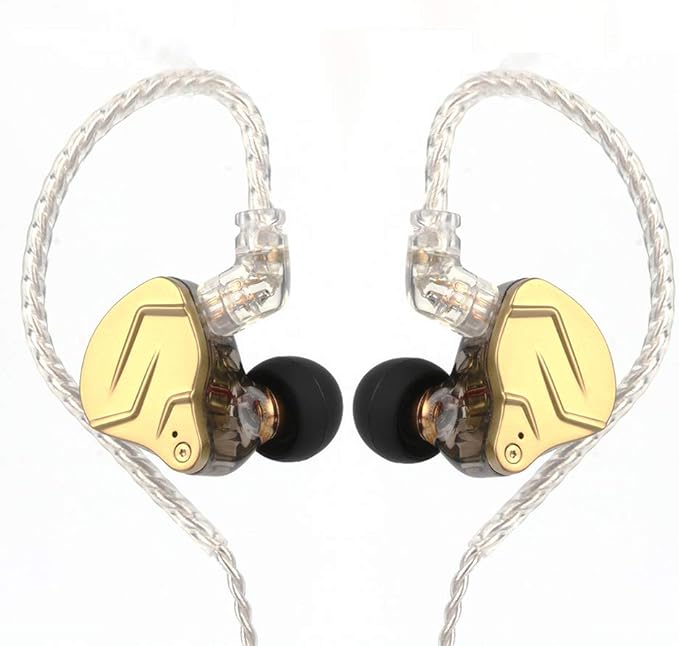 Linsoul KZ ZSN PRO X Dual Driver 1BA+1DD Hybrid Metal Earphones HiFi in-Ear Monitor with Detachable Recessed 2Pin Cable,Zinc Alloy Panel (Without Mic, Black)