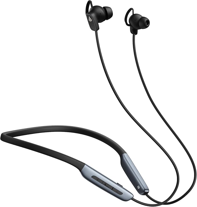Edifier W280NB Pro Neckband Wireless Headphones - Active Noise Cancellation,IP55 Waterproof, 23H Playtime,Hi-Res Audio with LDAC, Bluetooth 5.4 Wireless Earbuds - Black