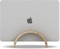 Kothar Wood Vertical Laptop Stand for Desk, Natural Bamboo, Space-Saving Desktop Dock for Apple MacBook, Microsoft Surface, iPad, Tablets and More