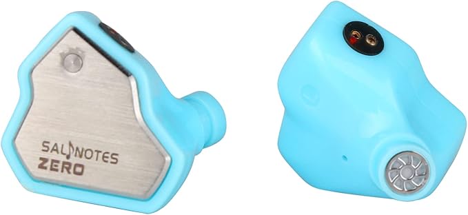 Linsoul 7Hz Salnotes Zero HiFi 10mm Dynamic Driver in-Ear Earphone IEM with Metal Composite Diaphragm Stainless Steel Faceplate Detachable 2Pin OFC Cable (Blue, with Mic, Type C)