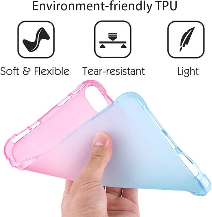 Translucent Case for iPad mini 7 A17 Pro 2024 & iPad mini 6 2021, Frosted Back Soft TPU Shockproof Matte Clear Silicone Bumper Shell for iPad mini 7th/6th Generation 8.3 inch, Pink & Green