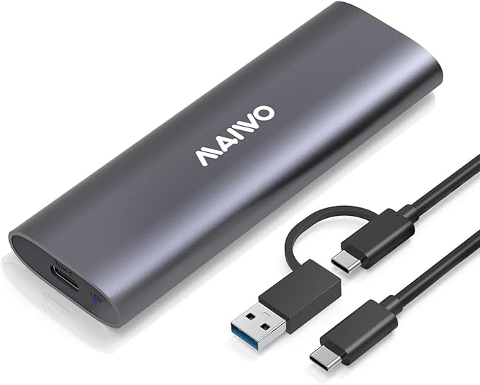 MAIWO M.2 SATA SSD Enclosure, USB3.2 Gen1 Type-C to SATA NGFF Based M.2 Solid State Drive Adapter Reader, Support B Key B+M Key, Aluminum (K1689S)