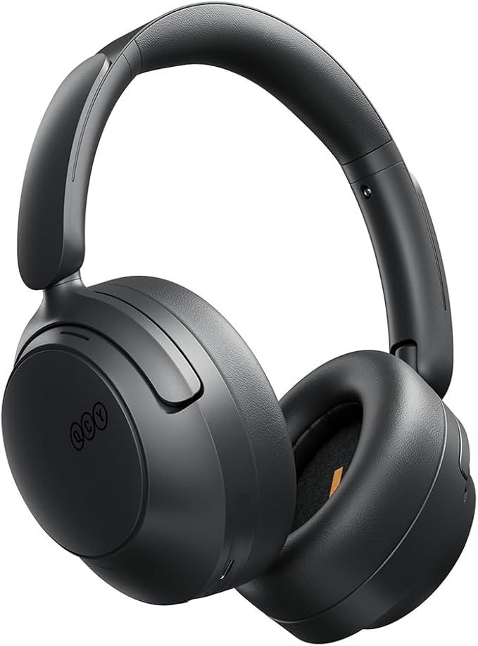 QCY H3S Wireless Over-Ear Headphones, Hybrid Active Noise Cancelling Headphones, Hi-Res Wireless, 102H Playtime, Fast Charging, Comfort Fit, Dual Connection, Bluetooth 6.0(Black)