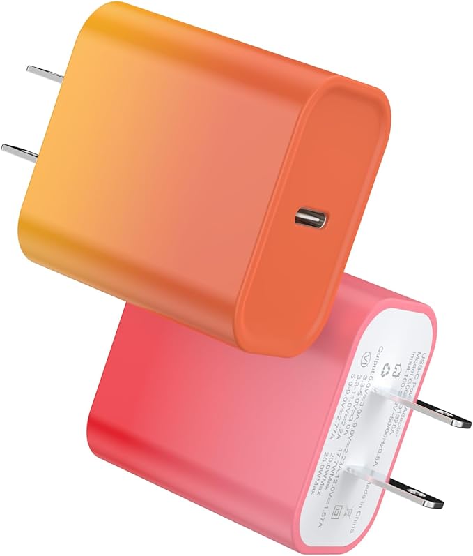 2Pack USB C Charger Block 20W, iGENJUN USB-C Power Adapter - Phone Charger with Fast Charging Capability, Type C Wall Charger for Phone 17/17 Air/17 Pro Max/16 Series, Galaxy, Pixel, Pad