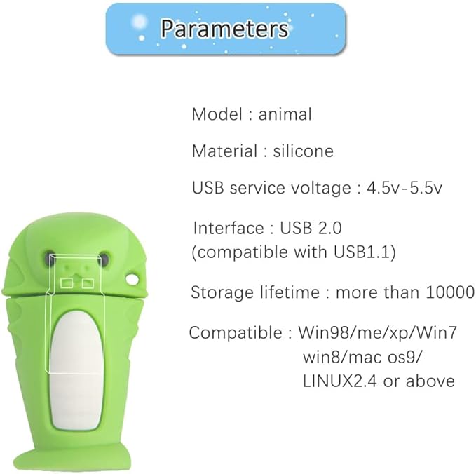 5 x 8GB Cute Animals USB Flash Drive, Cartoon Pig Shape Thumb Drive Rabbit Flash Drive Rat Memory Stick Chicken Jump Drive Snake Pendrive Gift for Kids, Teacher, Friends