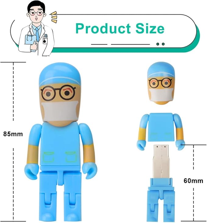5 x 8GB Cute USB Flash Drive, Doctors Nurses Memory Stick Drive Pendrive Gift for Kids, Teacher, Friends